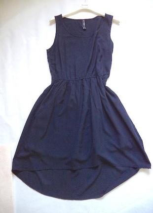 Шикарное темно синее платье на раз м1