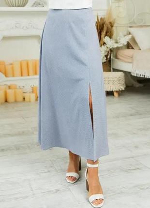 Елегантна спідниця (підходить на не стандартні фігури) синьо-біла.