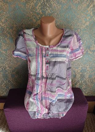 Женская летняя футболка блуза хлопок блузка блузочка р.44/461 фото