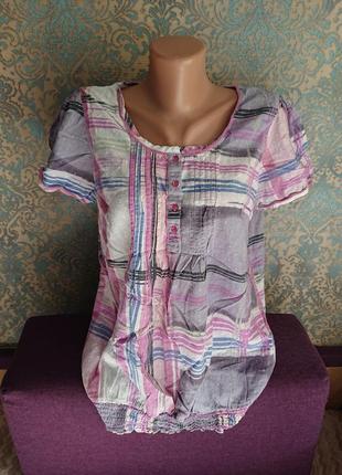 Женская летняя футболка блуза хлопок блузка блузочка р.44/462 фото