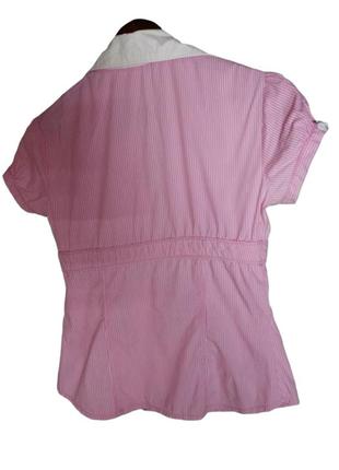Tally weijl блуза розовая в полоску блузка жіноча рожева у смужку фірмова брендова женская фирменная тейли вейл рубашка с коротким рукавом2 фото