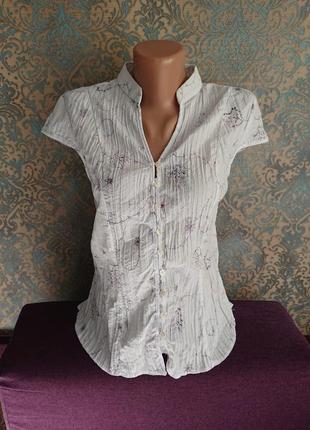 Хлопковая летняя женская блуза блузка блузочка футболка р.s/m