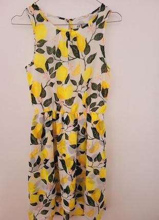 Сукня з лимонами на підкладці1 фото