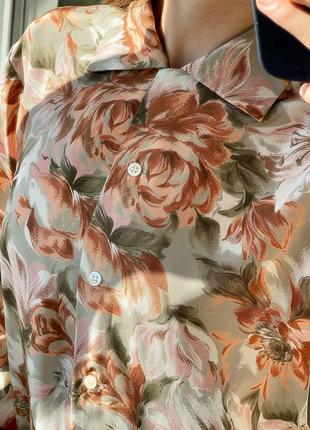Шикарная блуза на пуговицах в акварельно цветочный принт рубашка 1+1=310 фото