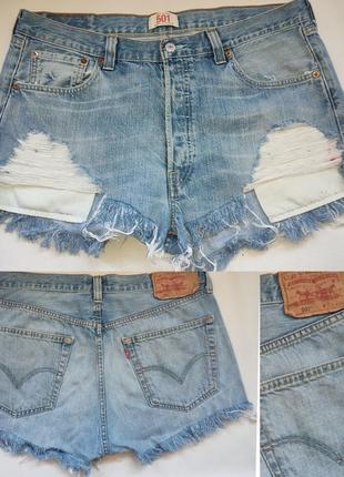 Джинсовые шорты с высокой посадкой levis