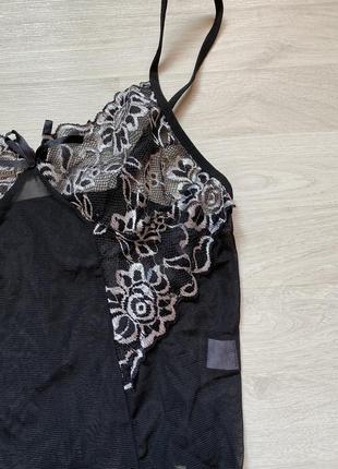 Сексуальное женское белье пеньюар с подтяжками и вышивкой +чулки — цена ...