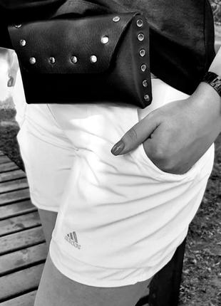 Шорти легкі жіночі короткі білі/чорні adidas