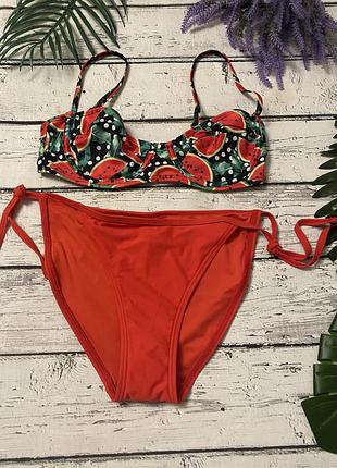 New look купальник роздільний високі плавки кавуни