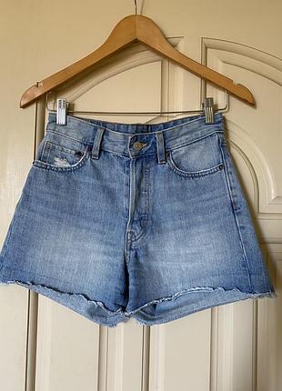 Джинсовые шорты denim h&m на высокой посадке