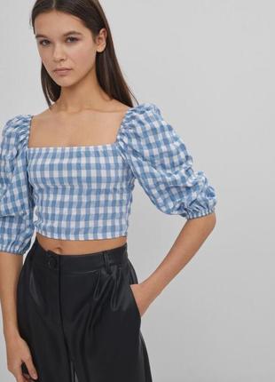 Блузка клетчатая топ клетчатый бершка bershka