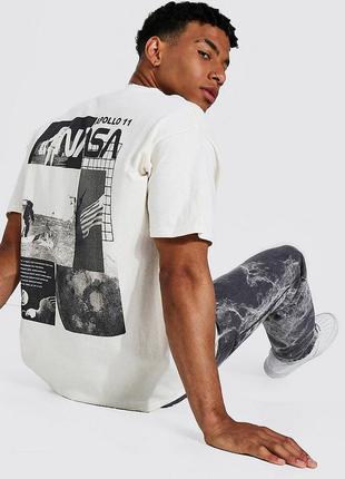 Футболка boohoo oversized nasa back print license