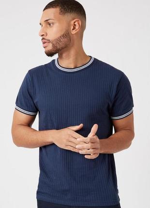 Футболка burton menswear navy ribbed ringer