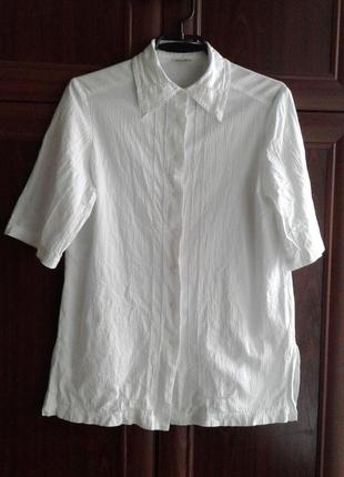 Белоснежная рубашка ,блузка жатка с мережкой  viyella