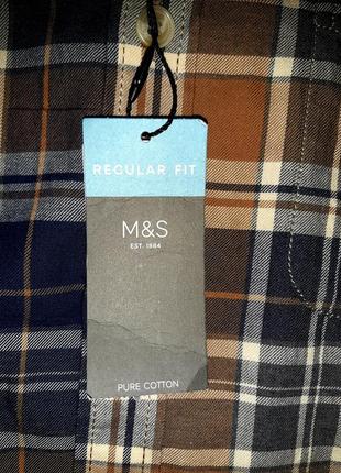 Мужская рубашка в клетку marks spencer6 фото