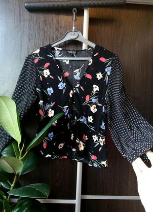 Шикарная, оригинальная, новая укороченая блуза блузка. тонкая. вискоза. topshop4 фото