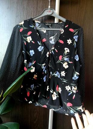 Шикарная, оригинальная, новая укороченая блуза блузка. тонкая. вискоза. topshop3 фото