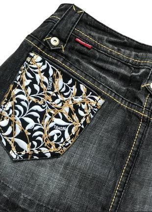 Короткая джинсовая юбочка в чёрном цвете5 фото