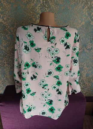 Красивая женская блуза блузка блузочка в цветы большой размер батал 48 /50 /522 фото
