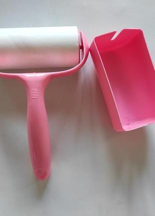 Ролик для одягу багаторазовий для одягу рожевий липкий липучка чищення рожевий липкій чищення одягу4 фото