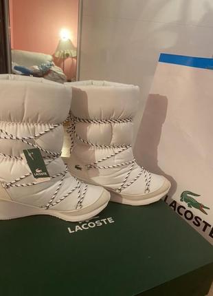 Стильні зимові чоботи дутики теплі lacoste оригінал 40 р, 39, 37, 39.5 розміри3 фото