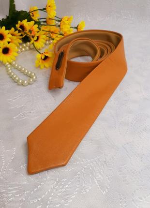 Краватка gino pilati італія вінтаж 100% шкіра з лейбою маркуванням вузький тонкий класичний