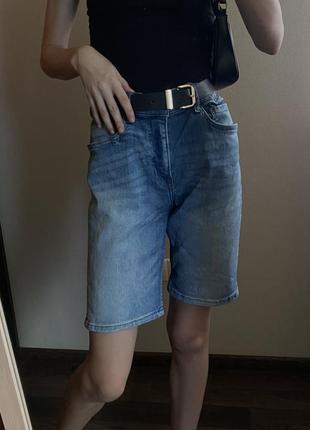 Стильные модные джинсовые шорты-бермуды h&m