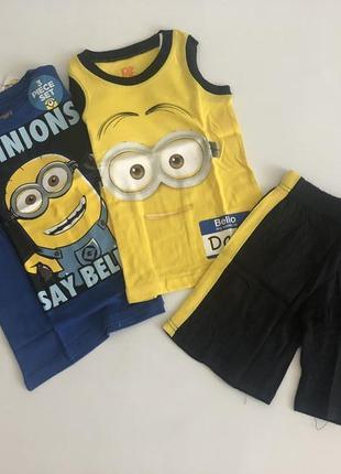Дитячий літній комплект, шорти і футболка міньйони