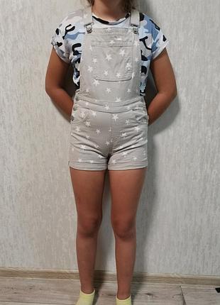 Детский джинсовый комбинезон для девочки  h&m 11-12 лет