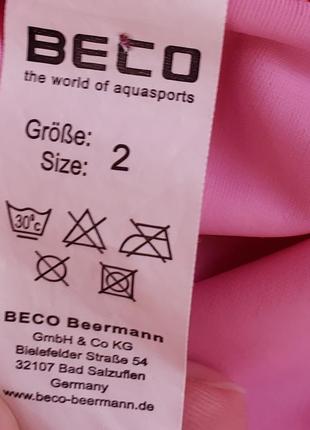 Кепка пляжная от солнца beco девочке 1-2-3 г 50 см уф 50+ розовая2 фото