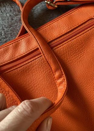 Оранжева сумка//сумка с длинной ручной4 фото