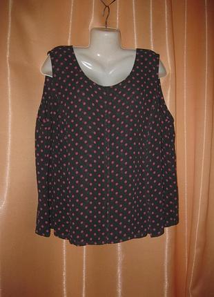 Зручна класична легка шифонова блузка майка безрукавка  22us wille км1135 супер великий розмір