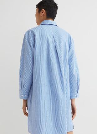 Плаття сорочка оверсайз h&m блакитне в полоску3 фото