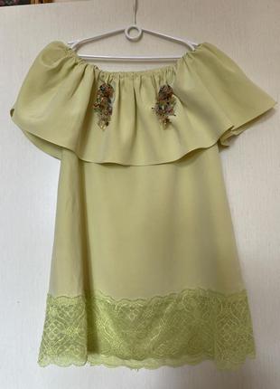 Платье из плотного натурального шелка4 фото