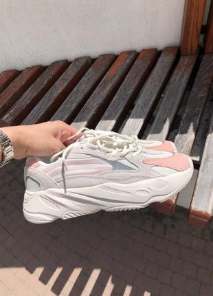 Кроссовки женские adidas yeezy 700 серые розовые / кросівки жіночі адидас адідас изи рожеві кроссы5 фото