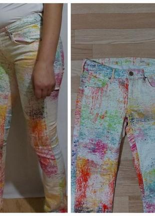 Разноцветные эластичные  джинсы skinny low waist h&m2 фото