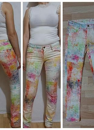 Різнокольорові еластичні джинси skinny low waist h&m