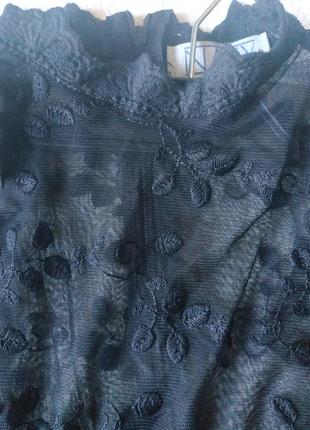 Платье сетка гипюр черное6 фото