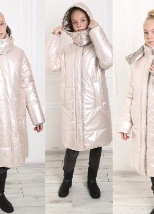 Зимове пальто куртка для дівчинки1 фото