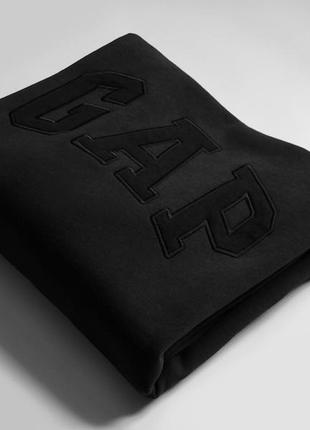 Худи gap fleece logo hoodie, triple black3 фото
