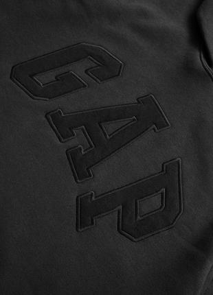 Худи gap fleece logo hoodie, triple black2 фото