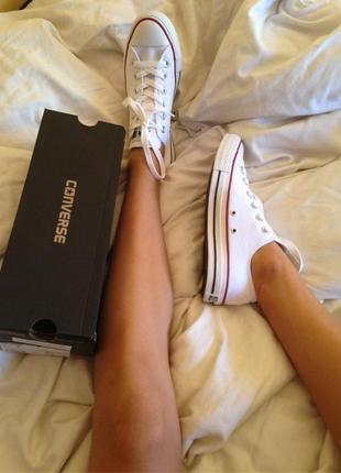 Белые низкие кеды converse all star, конверсы оригинал