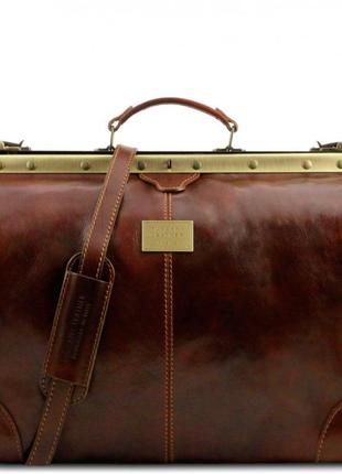 Madrid кожана сумка саквояж - великий розмір tuscany tl1022 (коричне)