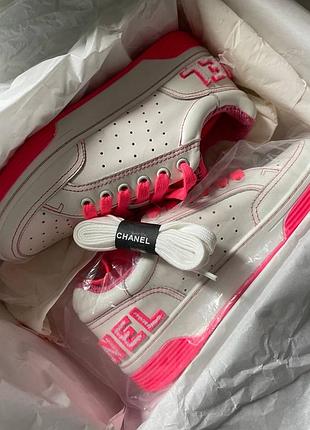 Кеды chanel white pink new