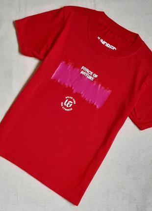 Комплект футболка и худи с начесом красные размер м3 фото