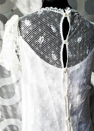 Фантастична стильна вишукана біла вінтажна гіпюрова мереживна сукня плаття ретро вінтаж гіпюр мереживо стиль гетсбі7 фото