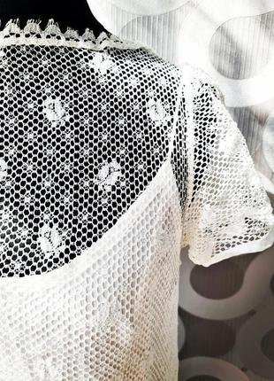 Фантастична стильно вішукана біла вінтажна гіпюрова мереживна сукня плаття ретро вінтаж гіпюр мереживо стиль гетсбі6 фото