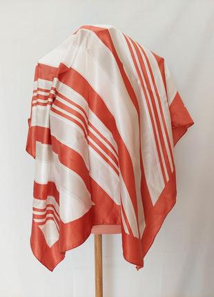 Итальянский винтажный платок в бежево- кораловых тонах romano shawls1 фото