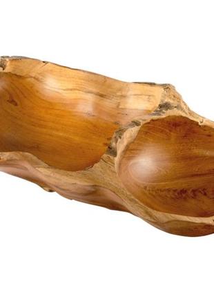 Менажница деревянная двойная,длина 40см