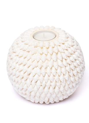 Підсвічник куля біла декор мушля діаметр 10 см