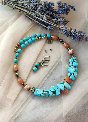 Комплект прикрас намисто сережки кольє